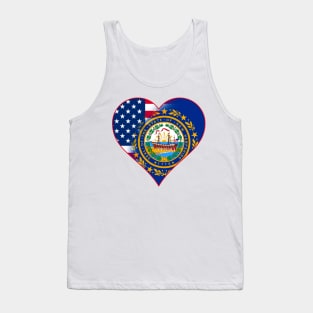 New Hampshire and American Flag Fusion Design Tank Top